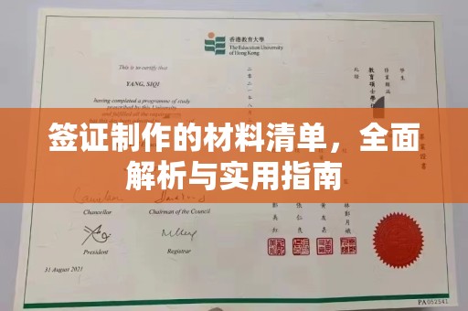 满城签证制作的材料清单，全面解析与实用指南